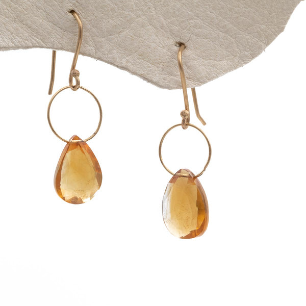 Citrine Drop Ring Earrings