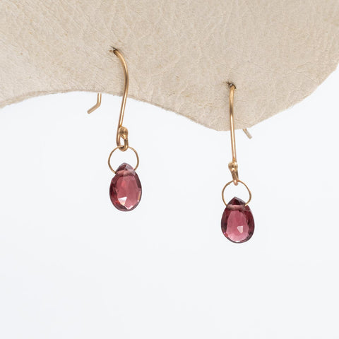 Garnet Small Drop Earrings