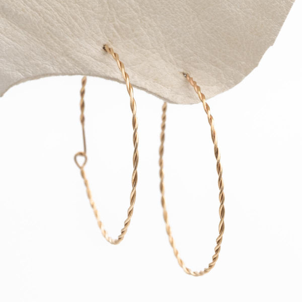 Twisted Gold Hoop Earrings