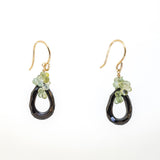 Black Garnet Loop Earrings