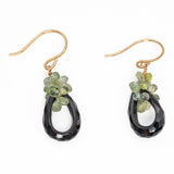 Black Garnet Loop Earrings