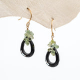 Black Garnet Loop Earrings