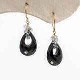 Black Garnet Teardrop Earrings
