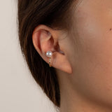 Double Face Twig Ear Cuff - Diamond & Pearl