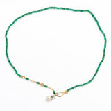 Emerald Bead with Pearl Drop Necklace