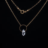 Herkimer Diamond Drop Ring Necklace