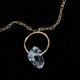 Herkimer Diamond Drop Ring Necklace