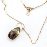 Smoky Lemon Quartz Drop Ring Necklace