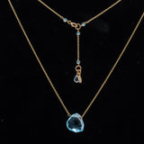 Sky Blue Topaz Single Stone Necklace A