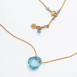 Sky Blue Topaz Single Stone Necklace A