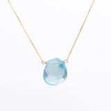 Sky Blue Topaz Single Stone Necklace B