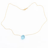 Sky Blue Topaz Single Stone Necklace B