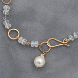 Moonstone Bead with Pearl Drop Necklace