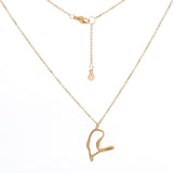 Big Heart Swooping Gold Pendant Necklace