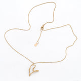 Big Heart Swooping Gold Pendant Necklace