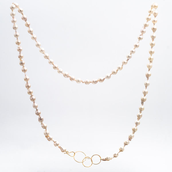 Long Baroque Akoya Pearl Necklace