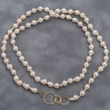 Long Baroque Akoya Pearl Necklace