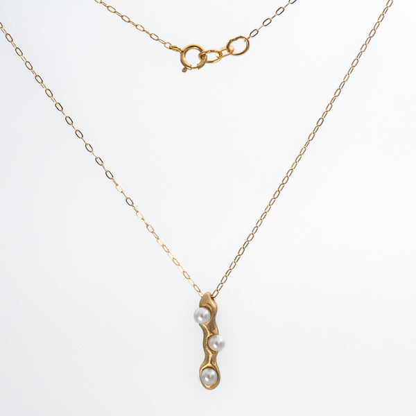 Baby Akoya Pearl Driftwood Pendant Necklace