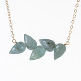 Aquamarine Leaves Necklace