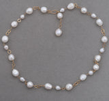 Baroque Pearls and Rings Necklace