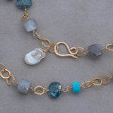 Shades of Teal Ring Necklace