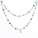 Shades of Teal Ring Necklace