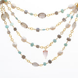 Misty Spring Hues Long Ring Necklace
