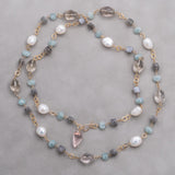 Misty Spring Hues Long Ring Necklace