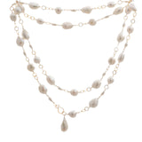 Ring Around Baroque Pearl Long necklace