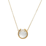 White Topaz Basket Necklace (lg)