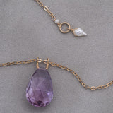 Pink Amethyst Droplet Necklace