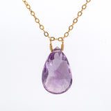 Pink Amethyst Droplet Necklace