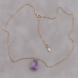 Pink Amethyst Droplet Necklace