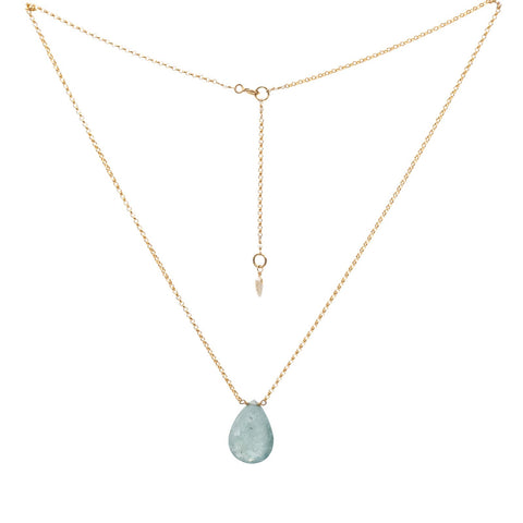Aquamarine Droplet Necklace