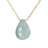 Aquamarine Droplet Necklace