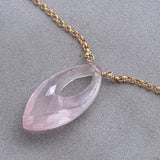 Rose Quartz Droplet Necklace