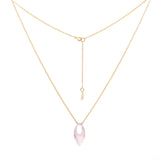 Rose Quartz Droplet Necklace