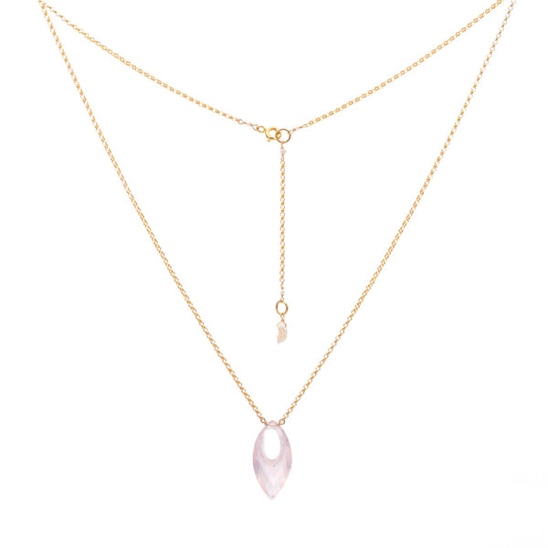 Rose Quartz Droplet Necklace