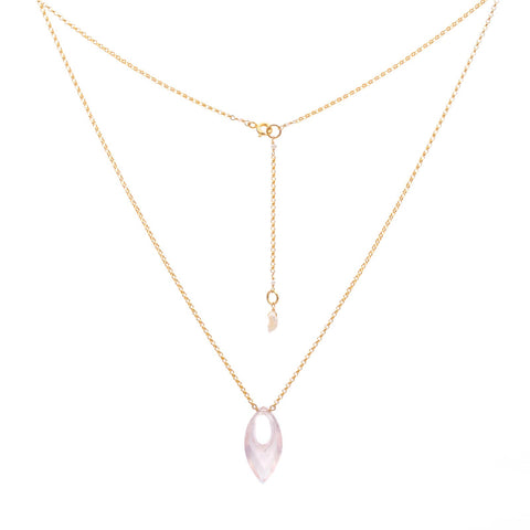 Rose Quartz Droplet Necklace