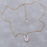 Rose Quartz Droplet Necklace