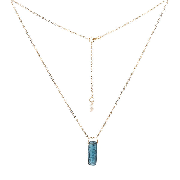 Kyanite Rectangular Droplet Necklace