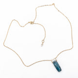 Kyanite Rectangular Droplet Necklace