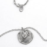 Melt with Love Silver Heart Disk Charm Necklace