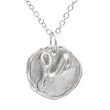 Melt with Love Silver Heart Disk Charm Necklace