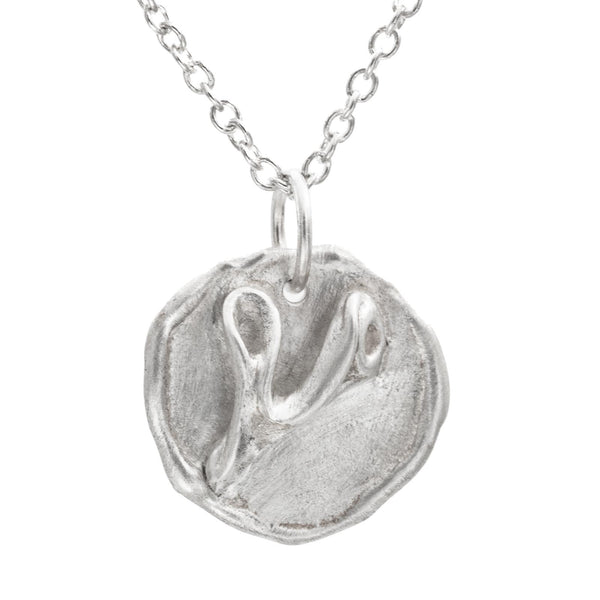 Melt with Love Silver Heart Disk Charm Necklace