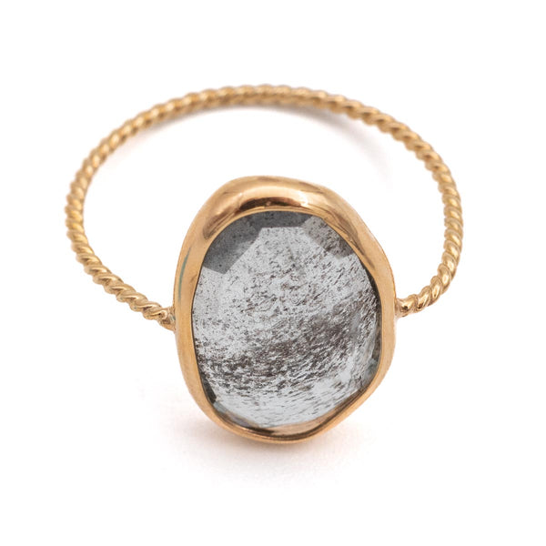 Moss Aquamarine Twist Ring A