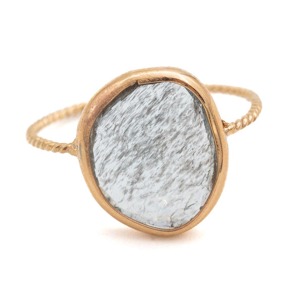 Moss Aquamarine Twist Ring B