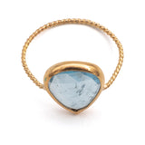 Moss Aquamarine Twist Ring D