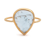 Moss Aquamarine Twist Ring D