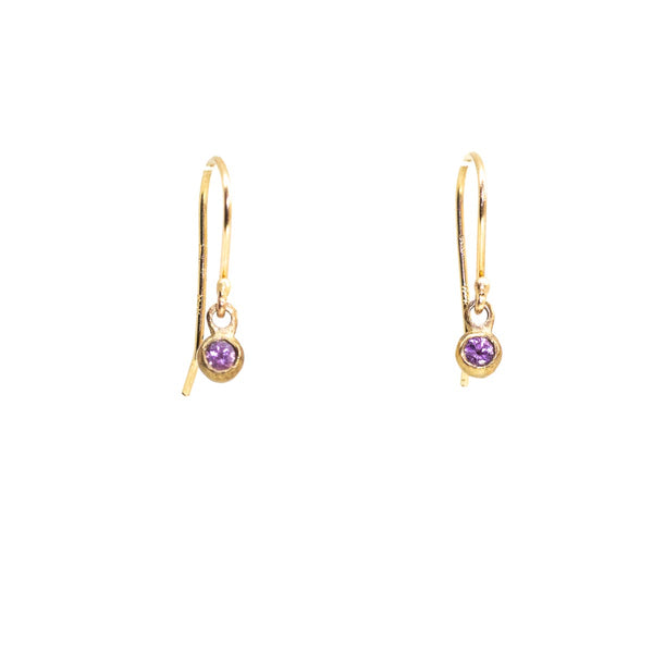 Dainty Pink Sapphire Earrings